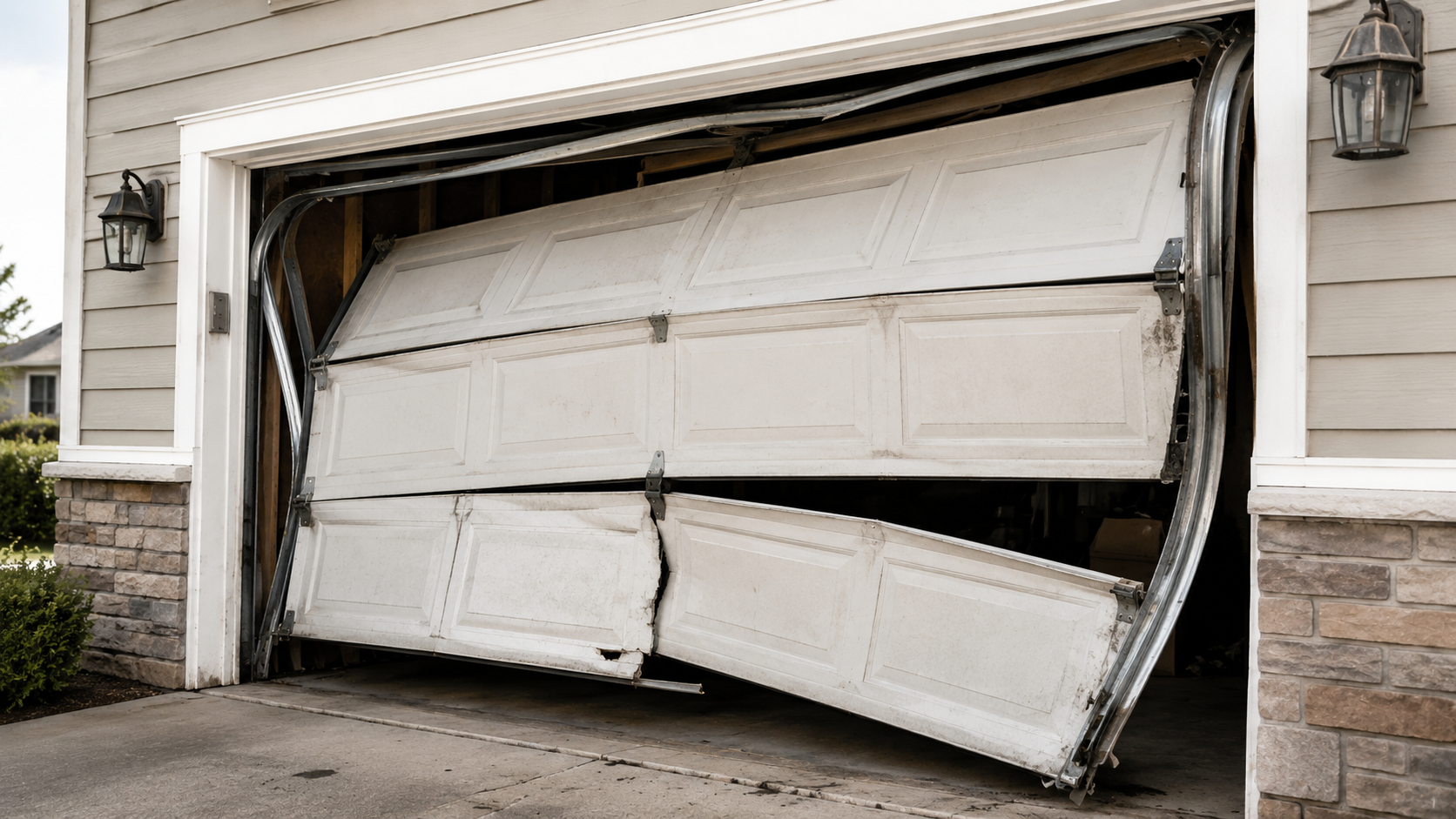 Old weathered garage door showing signs of age and wear