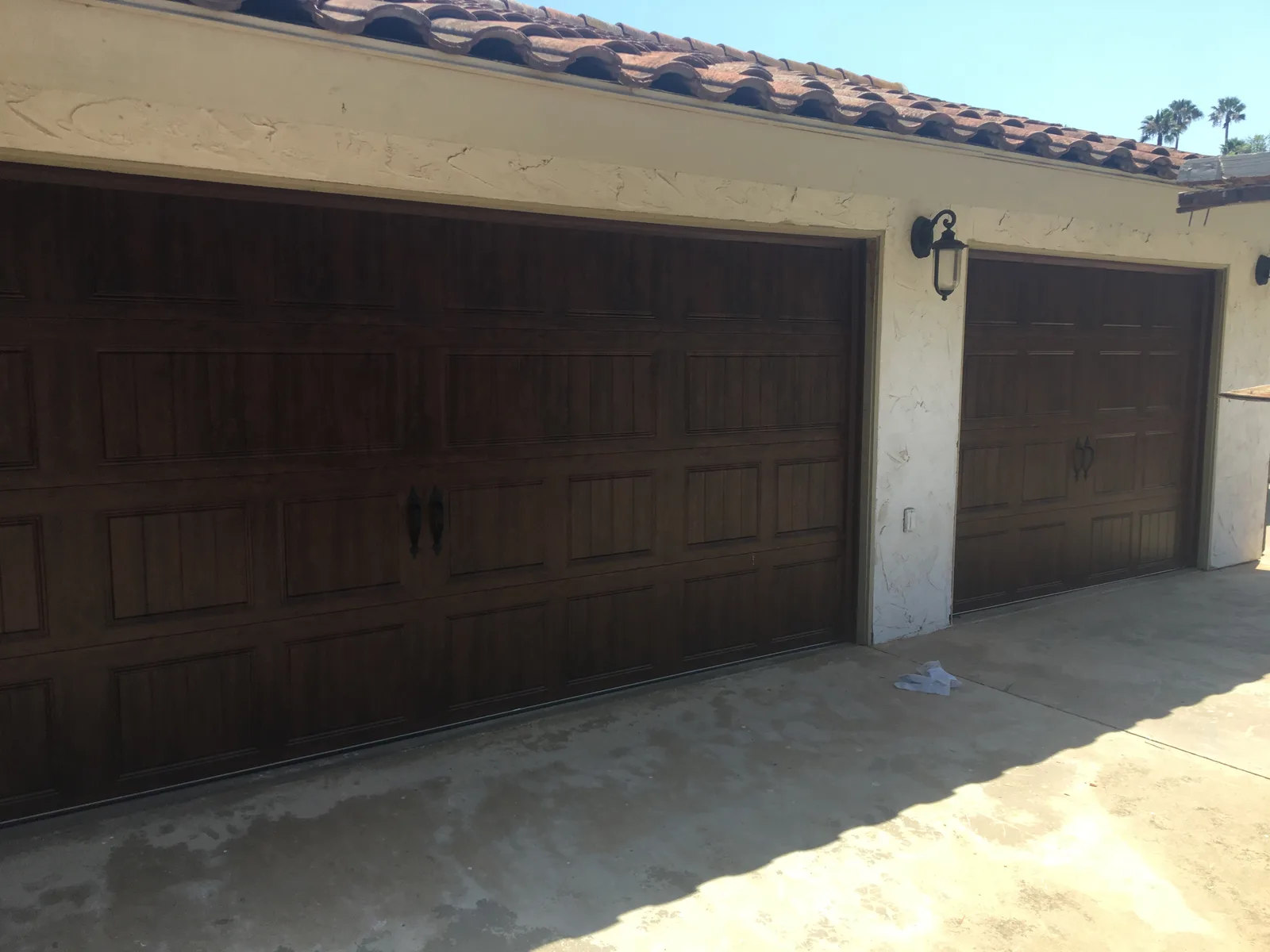 Modern steel garage door replacement in Carlsbad, CA