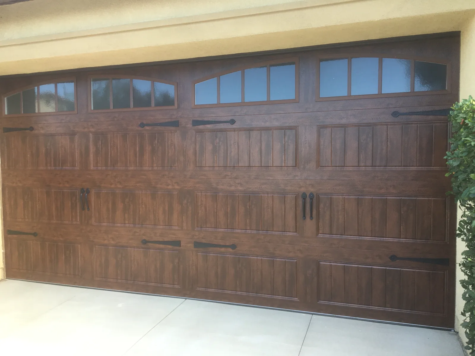 Modern white garage door installation in San Diego County