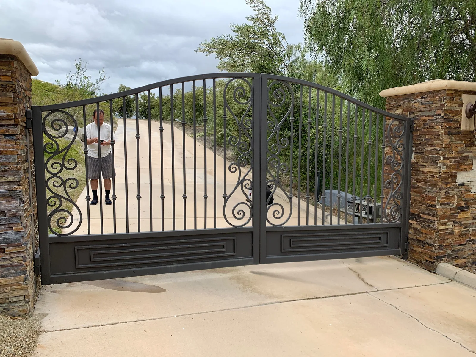 Custom ornamental gate installation in Rancho Santa Fe, CA