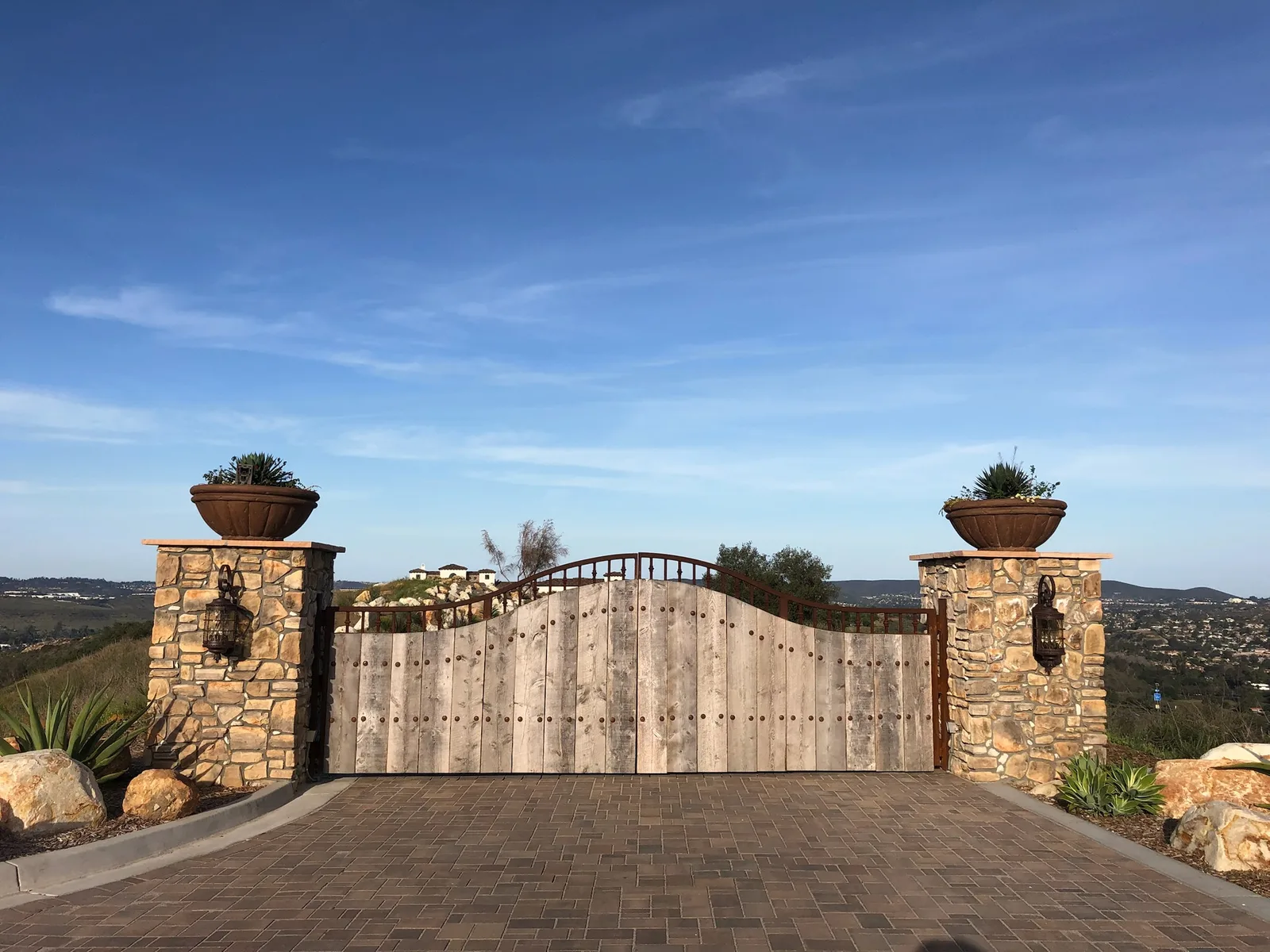 Custom ornamental gate installation in San Diego County