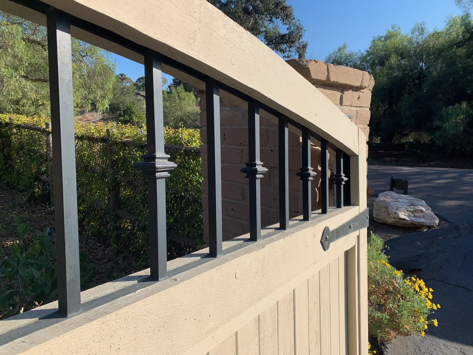 Custom gate with access panel in San Diego