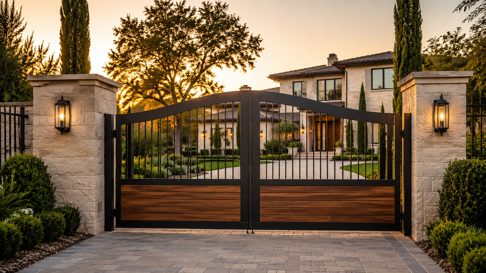 Automatic driveway gate installed by Castle Garage Doors in San Diego